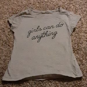 Girls Size Medium “Girls Can Do Anything” Graphic T-Shirt – Great Condition